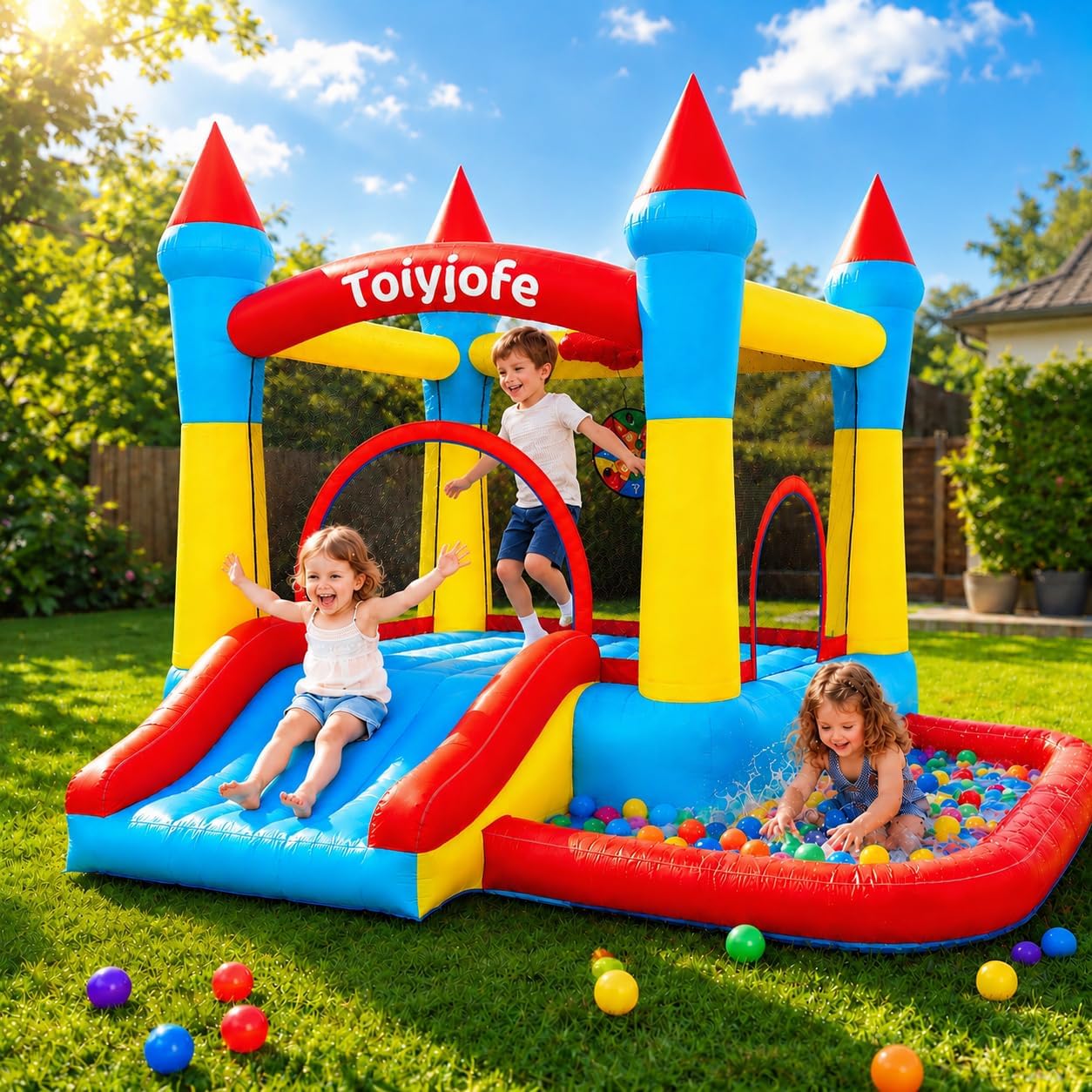 Kids Outdoor Jump House - Hüpfburg für Kinder von 3-6 Jahren,