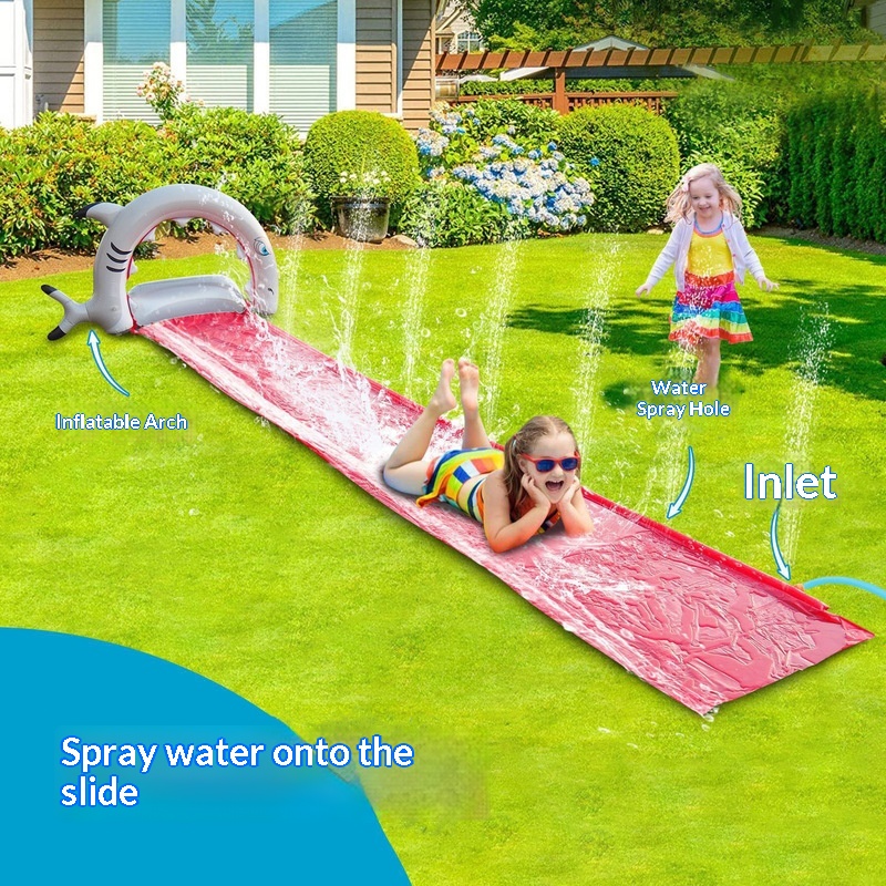 Kids Outdoor Water Sprinkler - Aufblasbare Wal-Wasserrutsche mit Sprinkler für Kinder