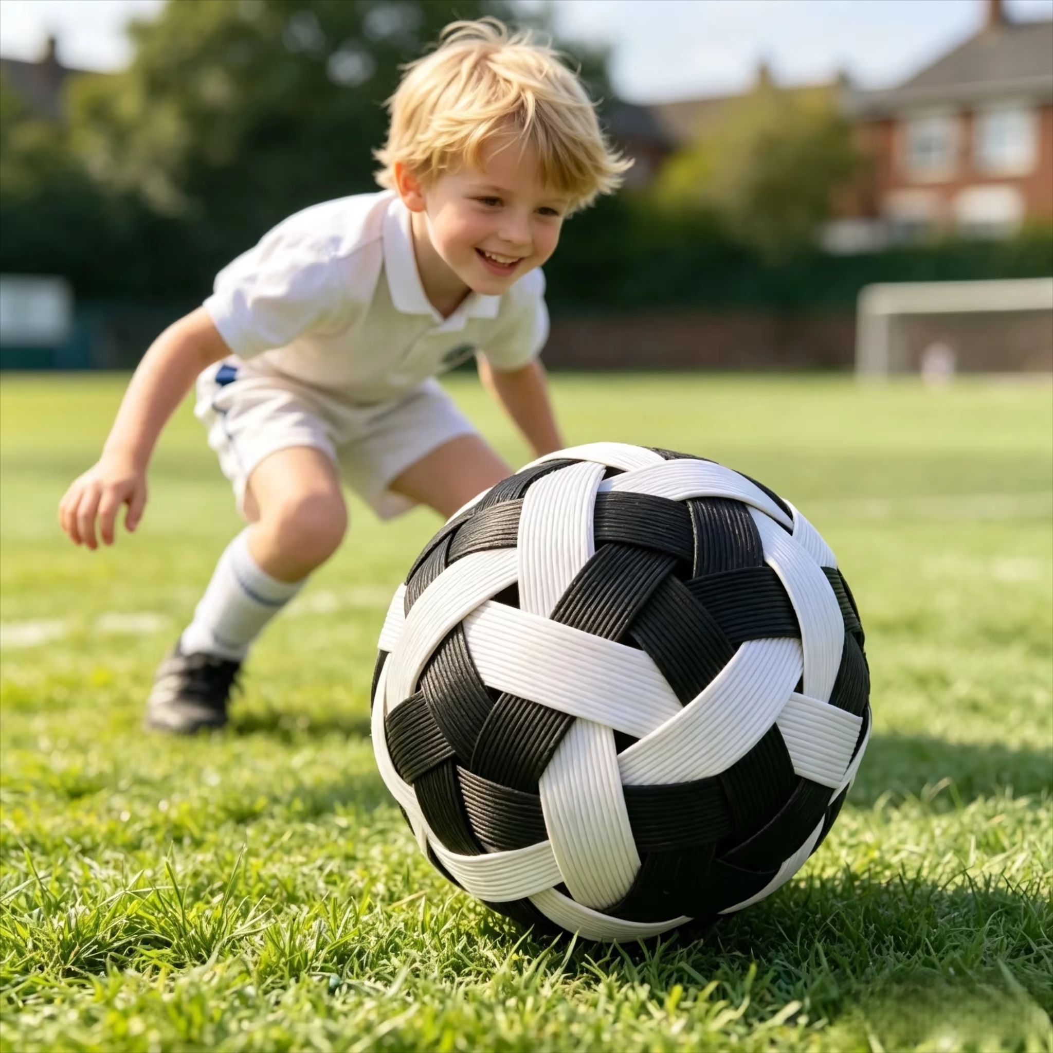 Play Kids Outdoor - Kinder Sepak Takraw Rattanball Handgewebter Kinder-Kick-Volleyball