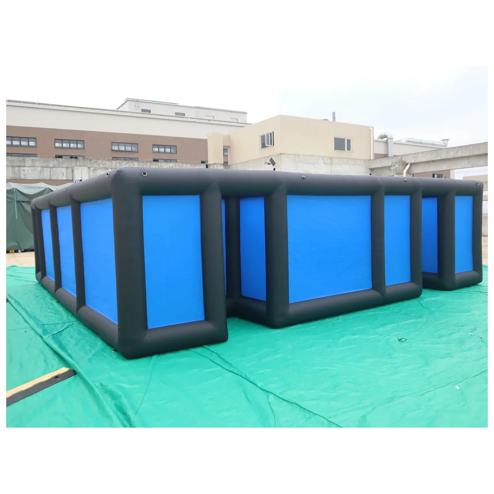 Kids Outdoor Venues - Großes schwarz-blaues offenes aufblasbares Labyrinth mit
