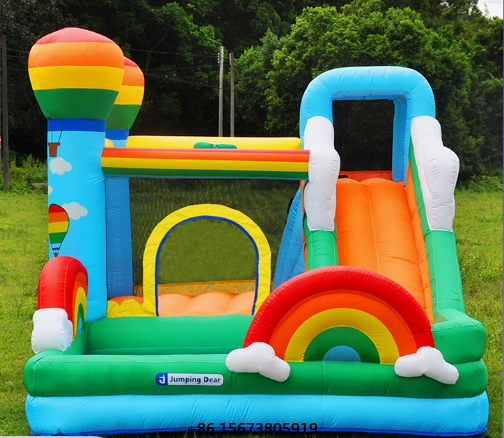 Kids Outdoor Jump House - Aufblasbare Hüpfburg für Kinder mit Rutsche