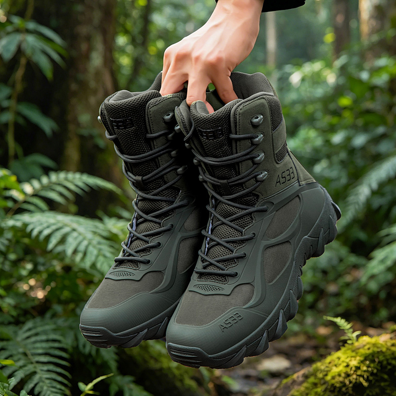 Kids Outdoor Net - Herren Taktische Stiefel Casual Ultraleichte Trainings-Sicherheits-Arbeitsstiefel
