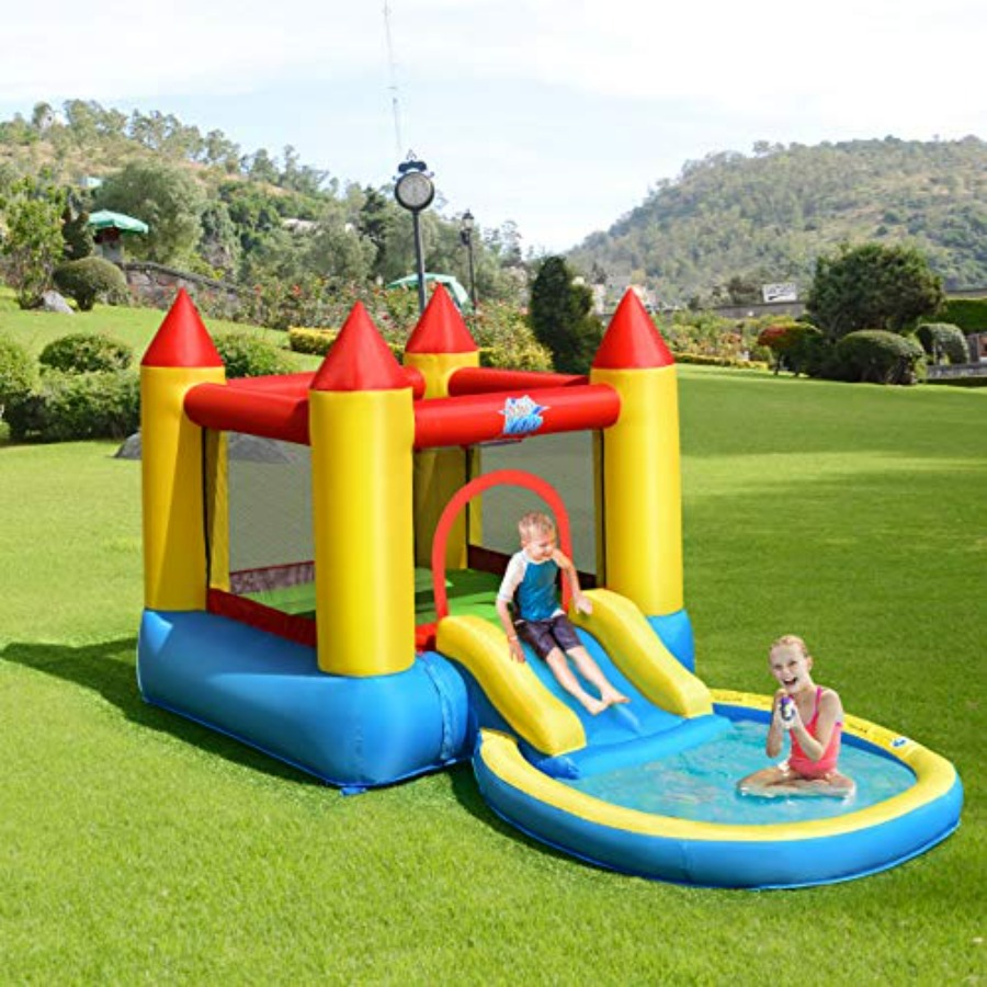 Kids Outdoor Jump House - Aufblasbare Hüpfburg für den Garten für
