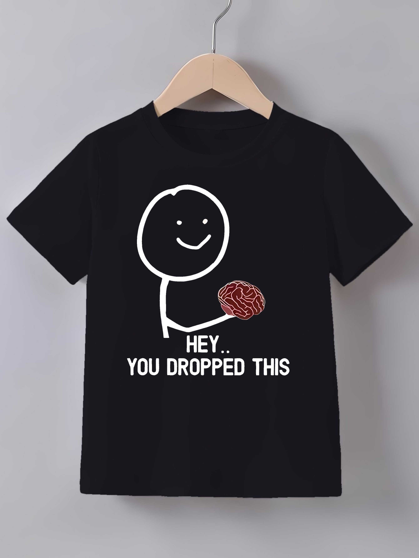 Kids Outdoor Quotes - Jungen Mädchen Familien-Matching-T-Shirt mit humorvollem Strichmännchen-Hirn-Zitat