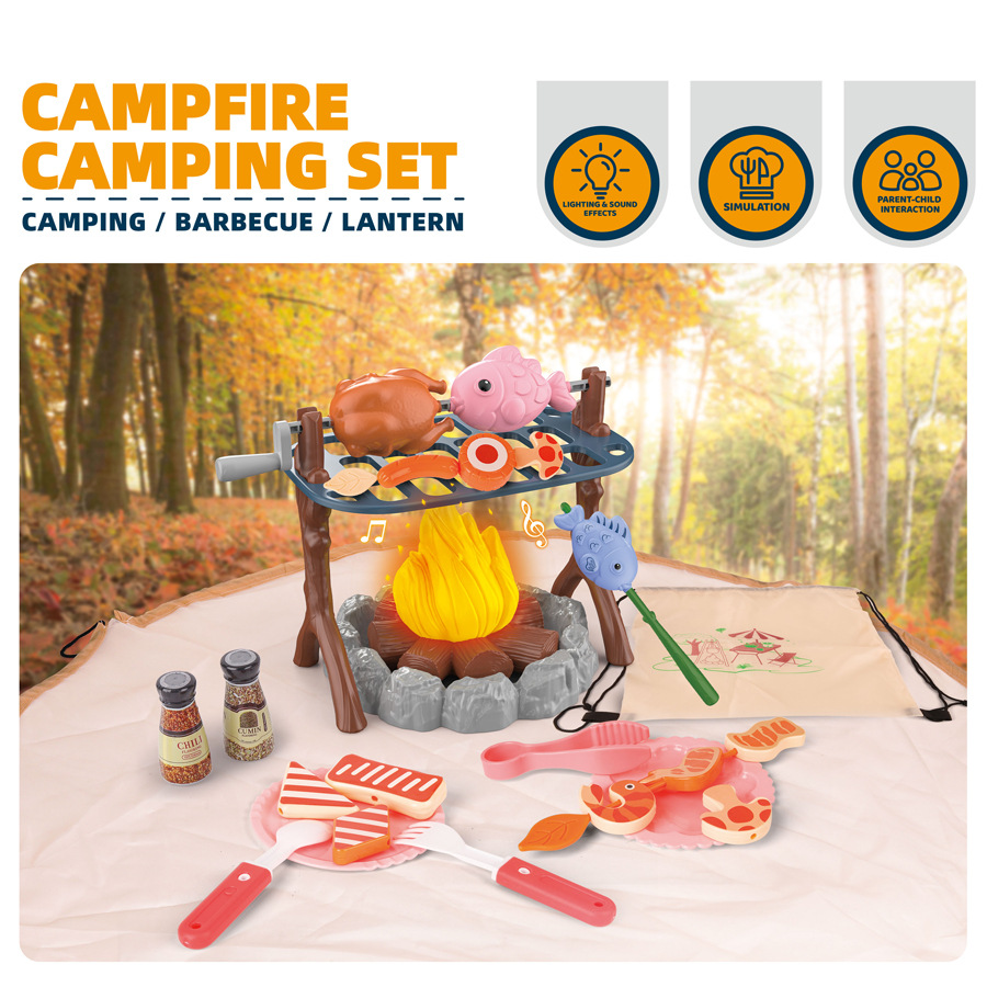 Kids Outdoor Explorer Set - Kinder-Campingzelt-Set Baby-Spielplatz Miniatur-Lebensmittel Kinderzelt Haus Innen-