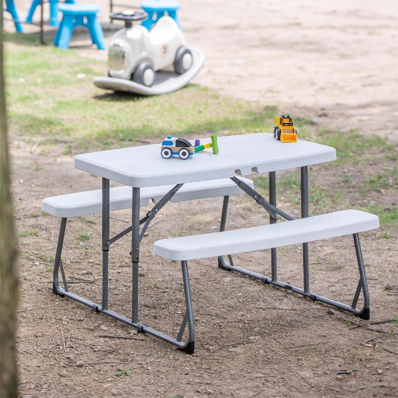 Kids Outdoor Dining Set - Klappbarer Picknicktisch für Kinder, Outdoor, Garten,