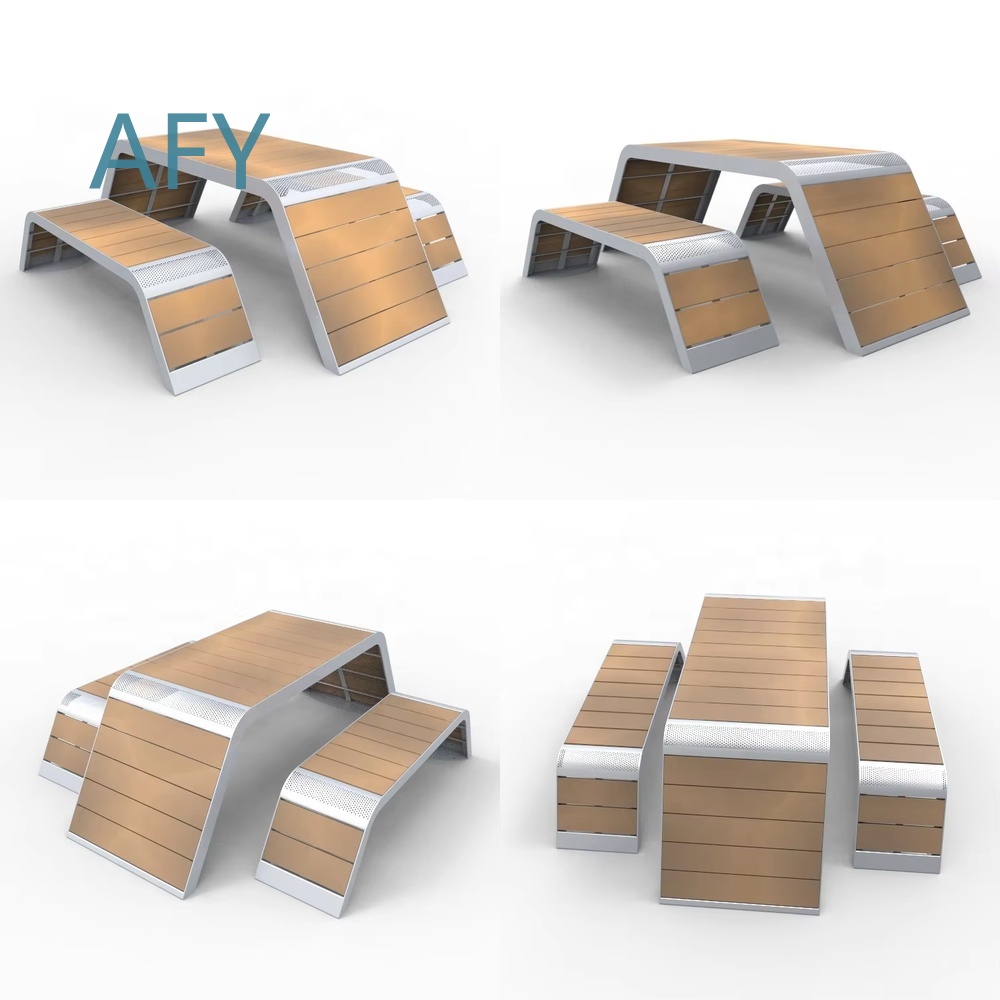 Kids Outdoor Dining Set - Outdoor Metall- und WPC-Picknicktisch-Set mit Bank