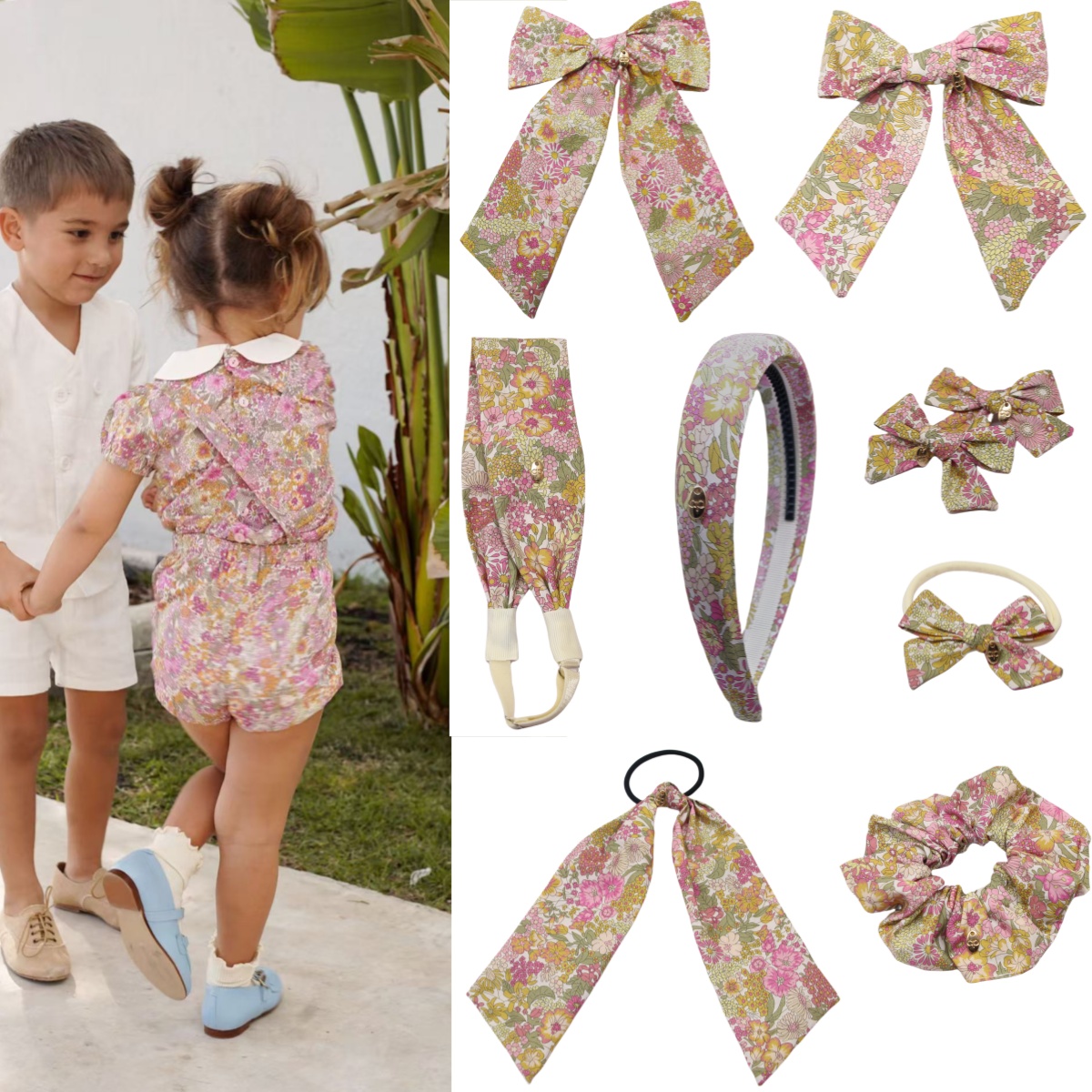 Kids Outdoor Decor - Baumwolle Blumen Druck Nette Haarnadeln Mädchen