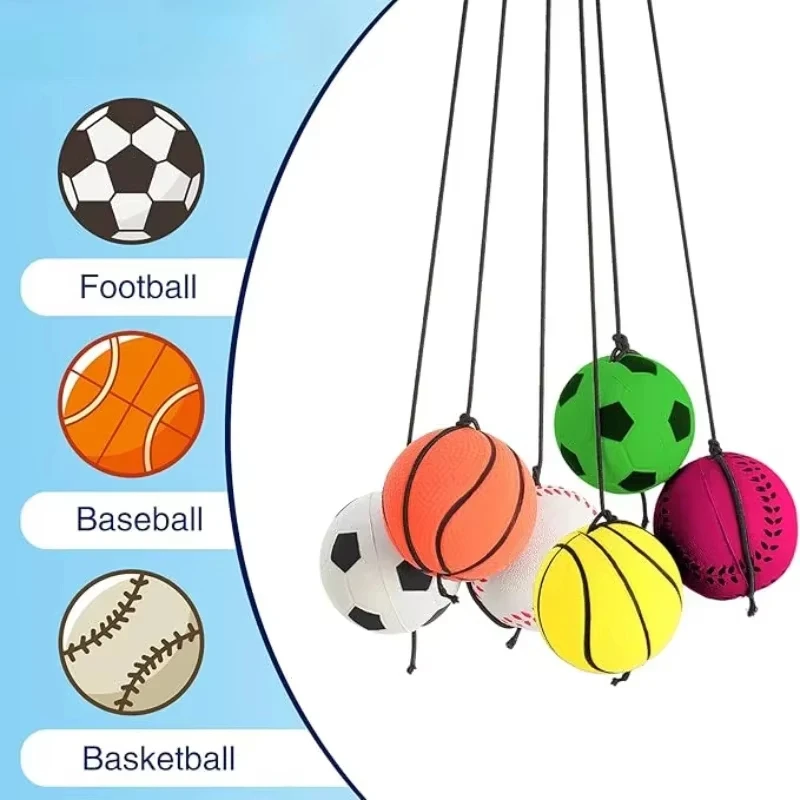 Kids Outdoor Yoga - Elastischer Rückprall-Schwammball mit Nylonschnur für Spiele