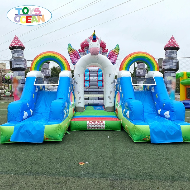 Kids Outdoor Jump House - Maßgefertigter Großer Outdoor-Spielplatz Aufblasbares Hüpfhaus für