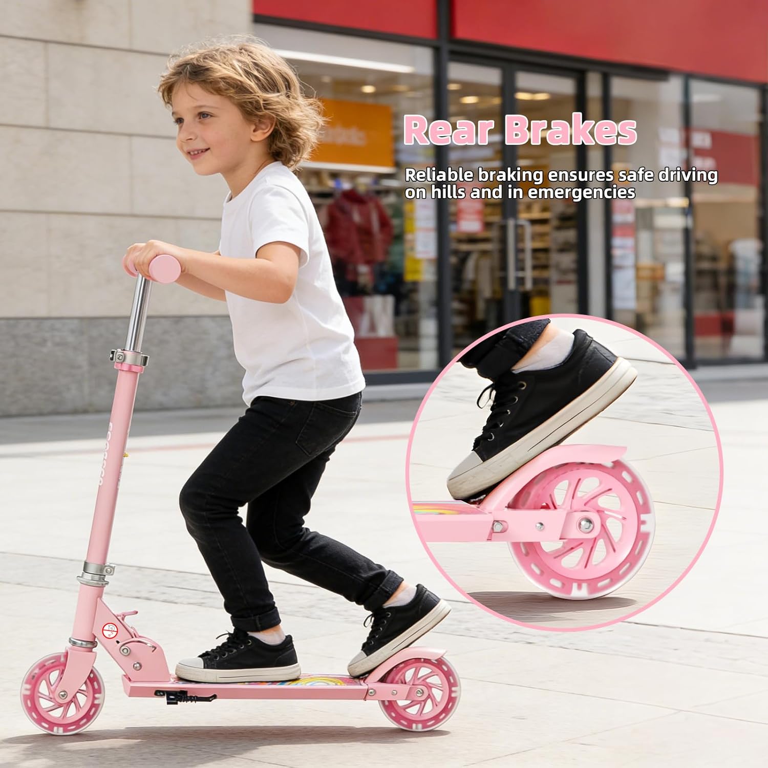 Q Kids Outdoor - Leichter, faltbarer Tretroller für Jungen und