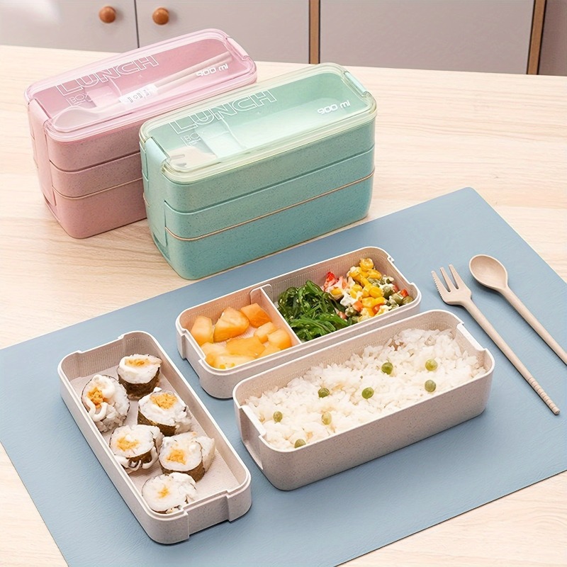 Kids Outdoor Dining Set - Tragbare Bento-Box, 3-lagige Brotdose, Aufbewahrung geschirr