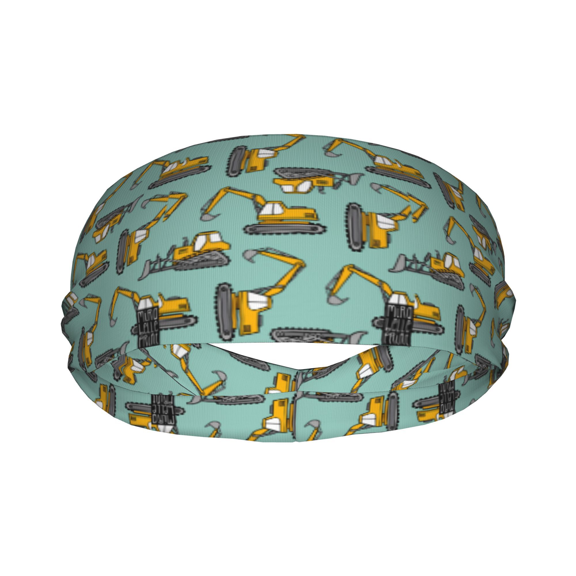 Kids Outdoor Yoga - Stirnband mit Cartoon-Bagger-Aufdruck, schweißabsorbierend, Sport-Haarband für