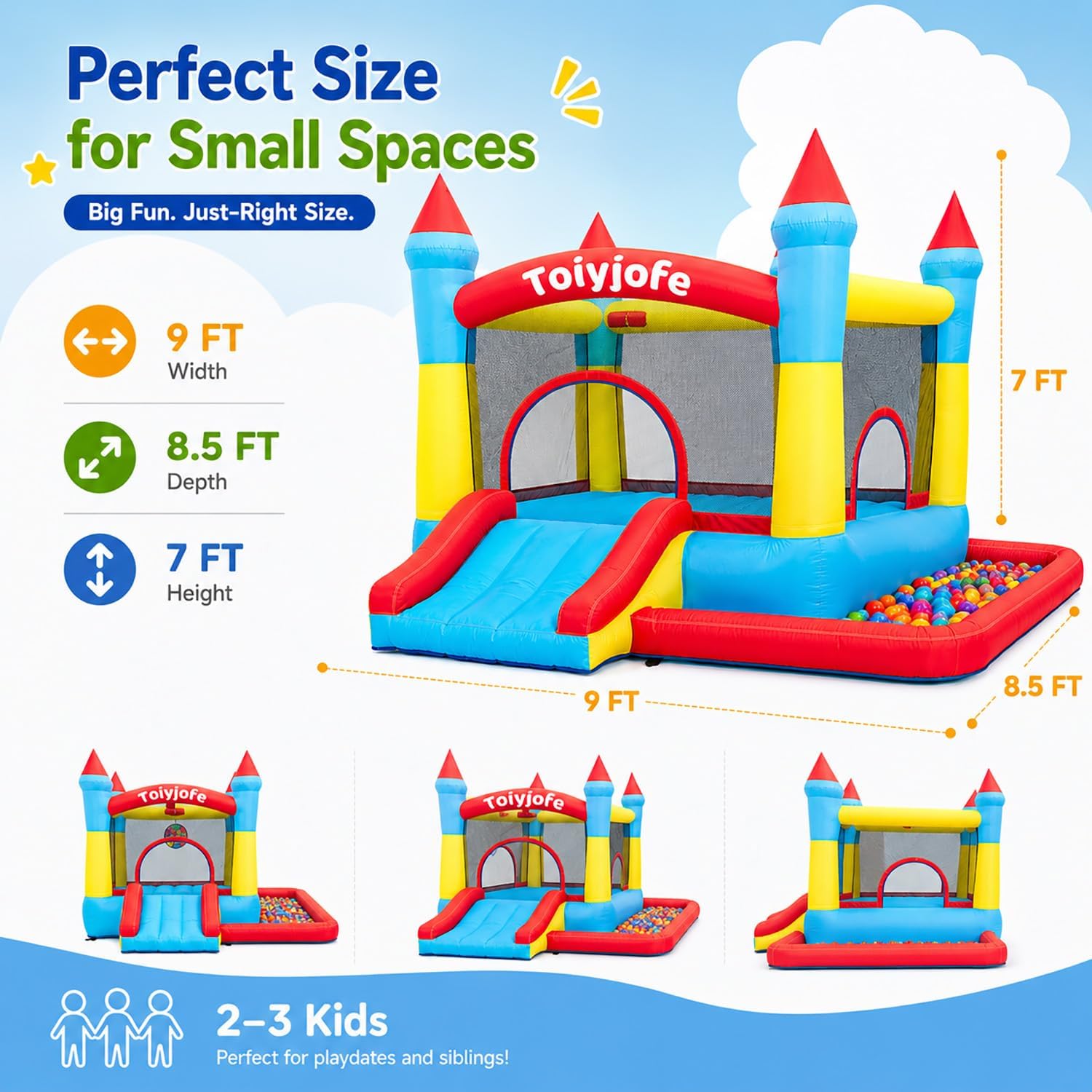 Hüpfburg für Kinder von 3-6 Ja – Kids Outdoor Jump House Bewertung und Preis