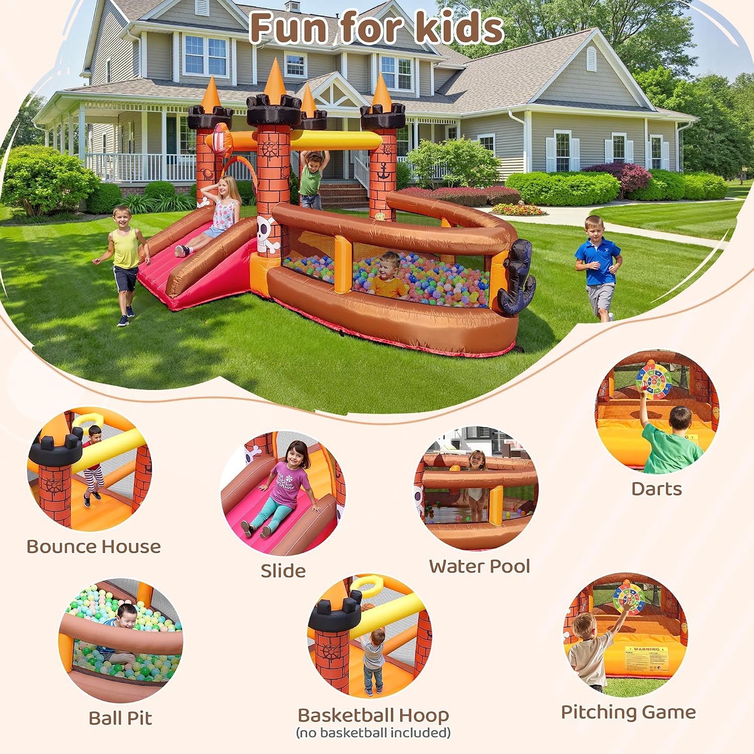 Aufblasbares Hüpfhaus für Kind – Kids Outdoor Jump House Bewertung und Preis