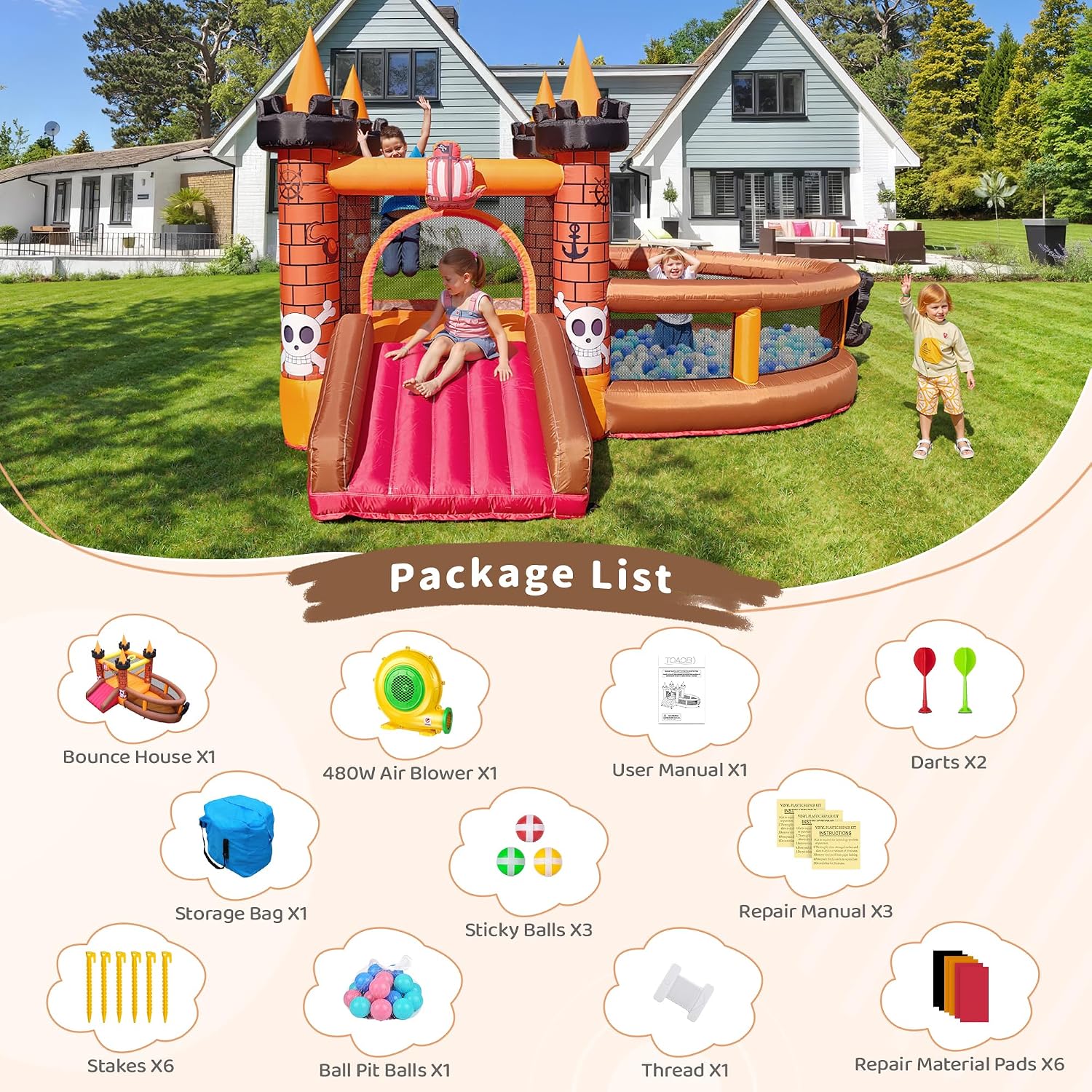 Aufblasbares Hüpfhaus für Kind – Kids Outdoor Jump House Bewertung und Preis