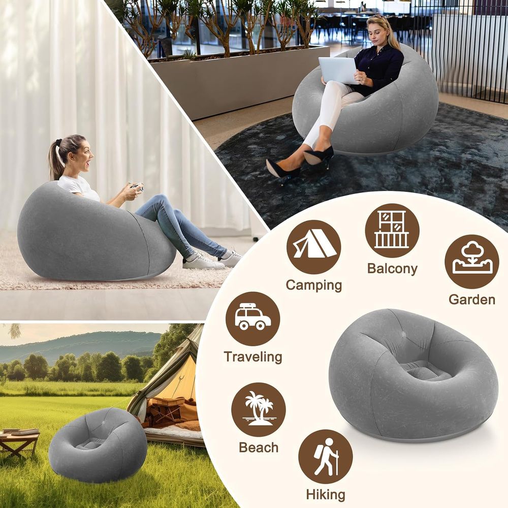Aufblasbare Sitzsäcke, Graues  – Kids Outdoor Lounger Chair Bewertung und Preis