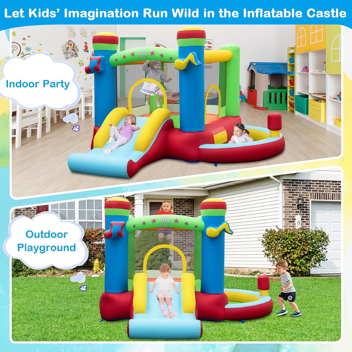 Aufblasbares Hüpfhaus mit Bäll – Kids Outdoor Jump House Bewertung und Preis