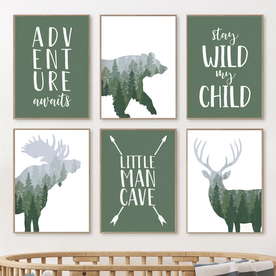 Wandkunst-Leinwand mit grünem  – Kids Outdoor Quotes Bewertung und Preis