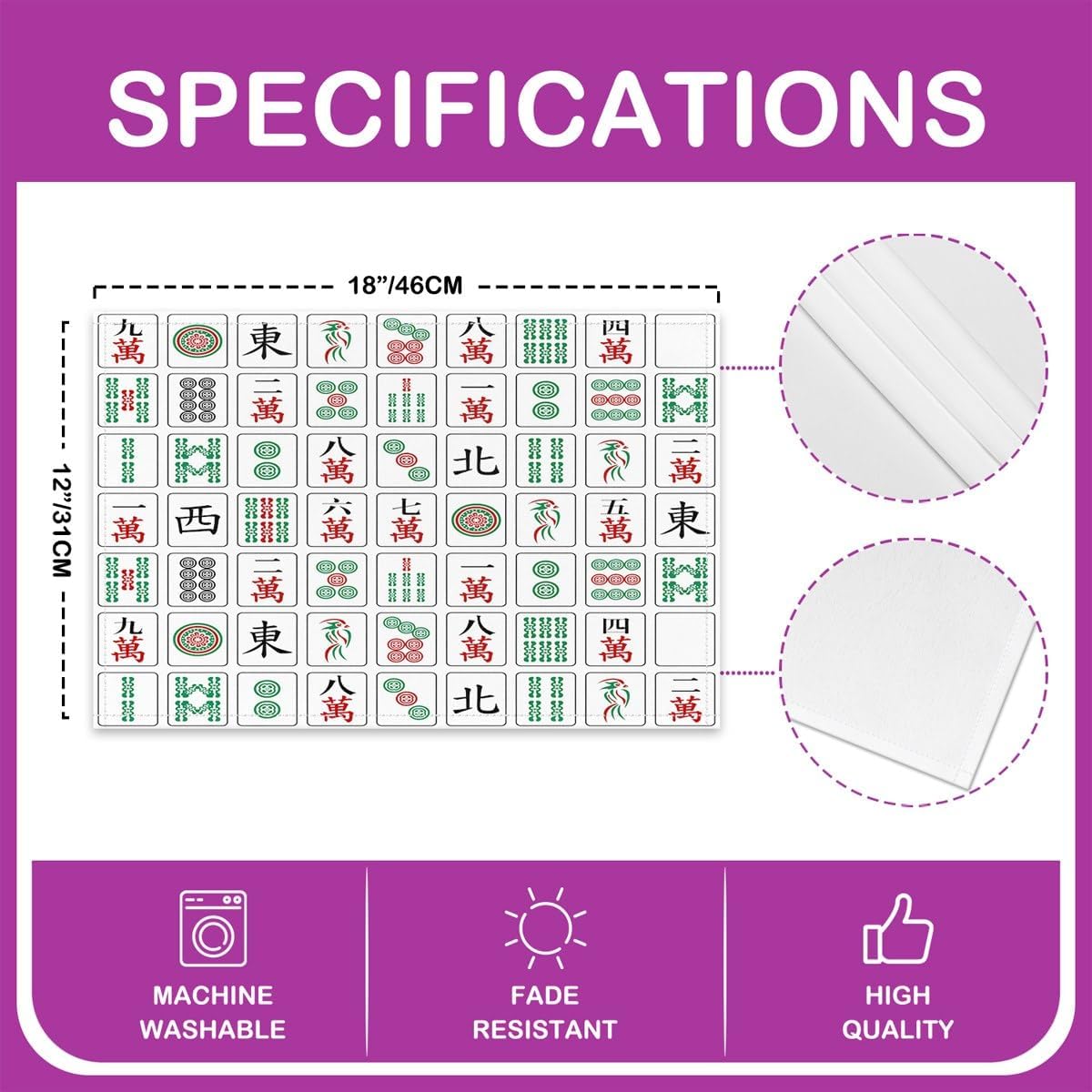 Chinese Game Placemats Set of  – Kids Outdoor Dining Set Bewertung und Preis